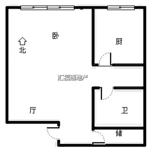 金竹花园1室1厅1卫户型图
