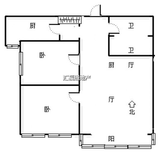 君临天下御景园2室2厅1卫户型图