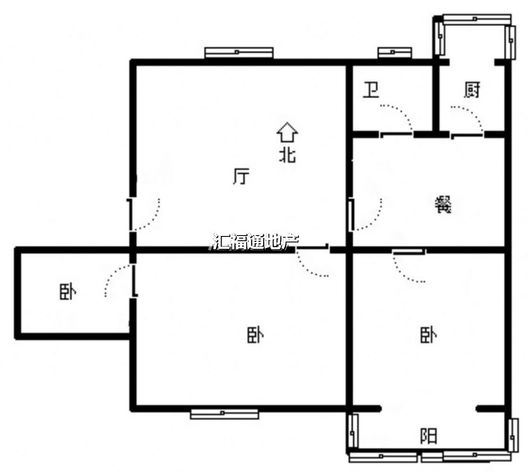 双塔信用社家属院3室2厅1卫户型图