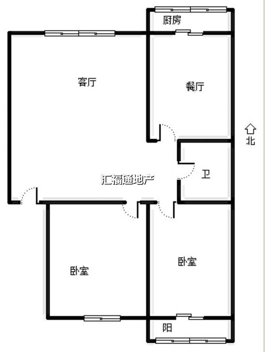 槐林新村2室2厅1卫户型图