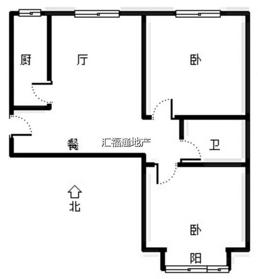 惠友钻石广场2室2厅1卫户型图