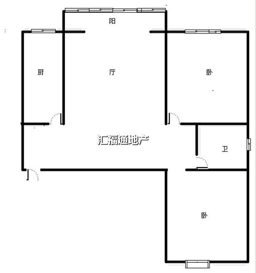 翡翠城（涿郡东区）2室2厅1卫户型图