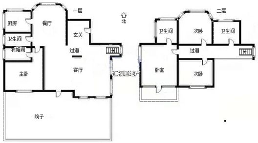 西京都高尔夫别墅4室2厅3卫户型图