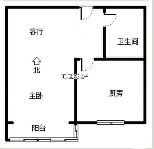 宏远景园1室1厅1卫户型图