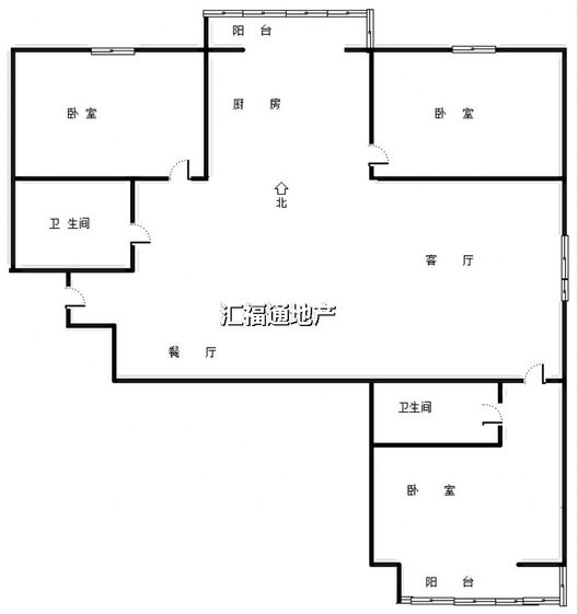 新星小区二期3室2厅2卫户型图