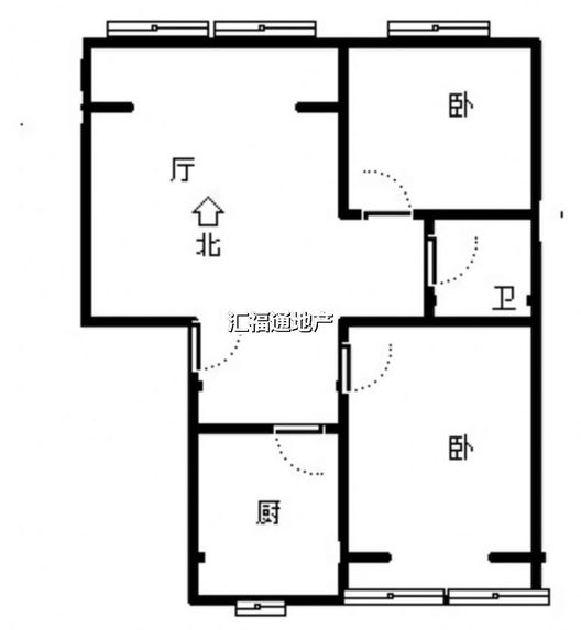 水岸花城2室1厅1卫户型图