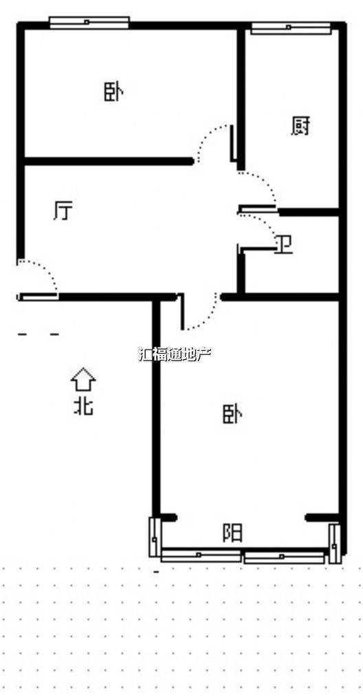 三五四三社区居民委员会2室1厅1卫户型图