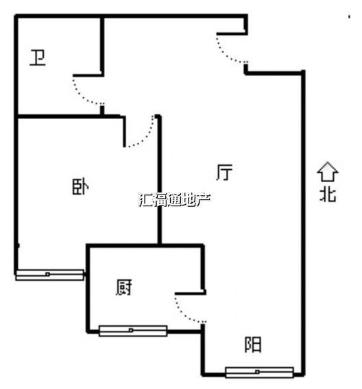 鸿盛凯旋门1室1厅1卫户型图