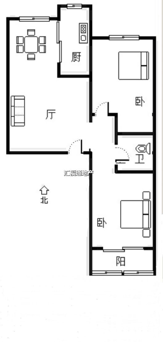 名流一品2室2厅1卫户型图