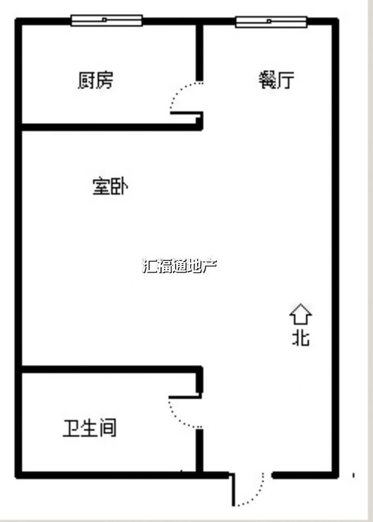 名流美域1室1厅1卫户型图