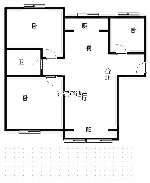 K2狮子城3室2厅1卫户型图