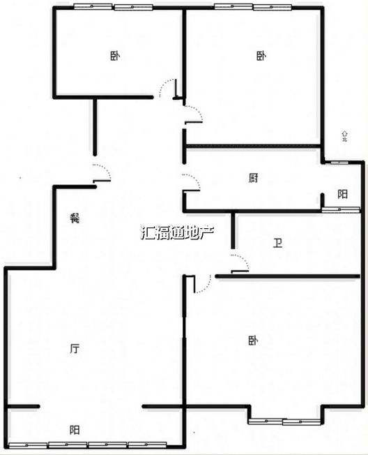 华融现代城3室2厅1卫户型图