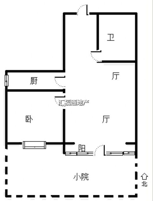 联合七号院1室2厅1卫户型图
