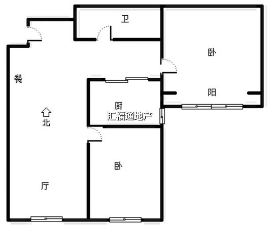 君临天下御景园2室2厅1卫户型图