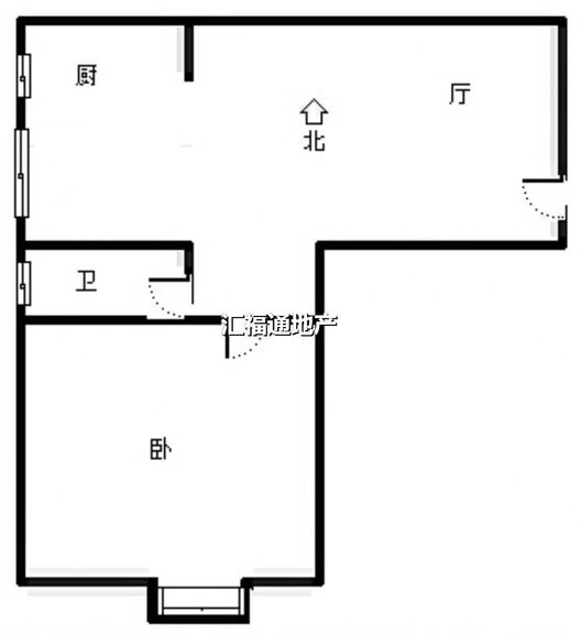 水岸花城1室1厅1卫户型图