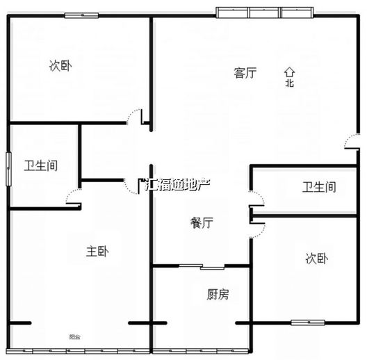 绿茵家园3室2厅2卫户型图