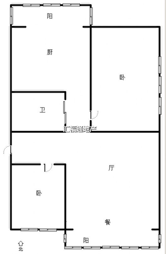 范阳水电小区2室2厅1卫户型图