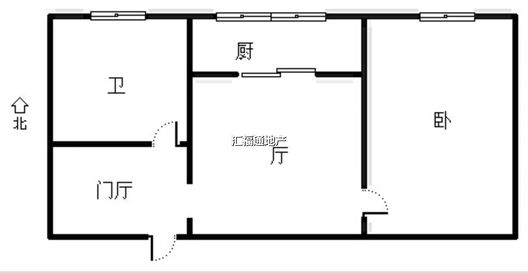 燕赵花园1室1厅1卫户型图