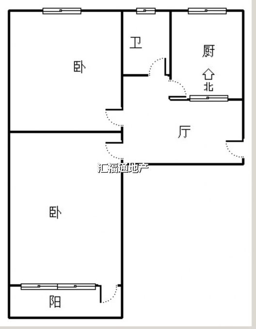 凌云厂家属院2室1厅1卫户型图