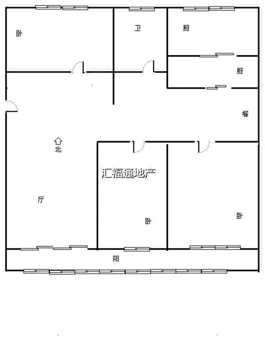 鹏润四季花园3室2厅1卫户型图