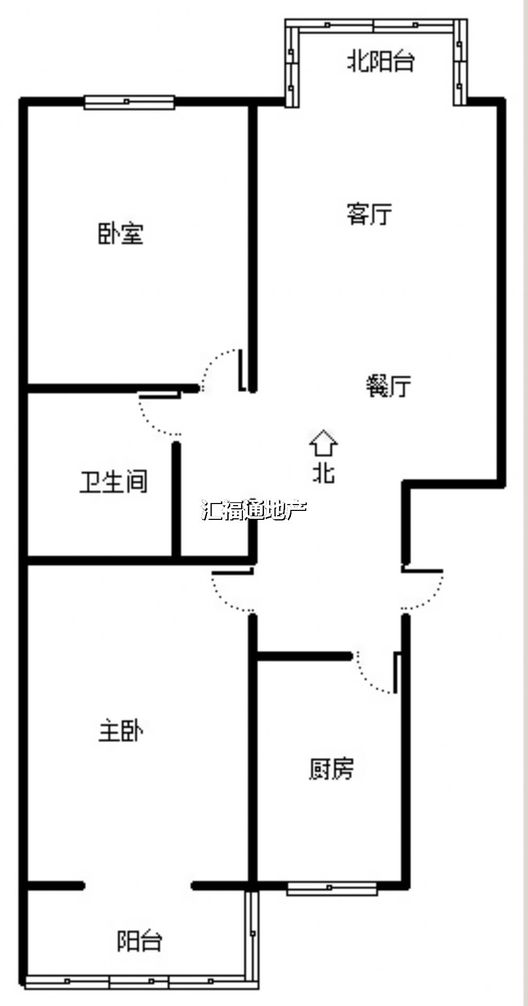 水岸花城2室2厅1卫户型图