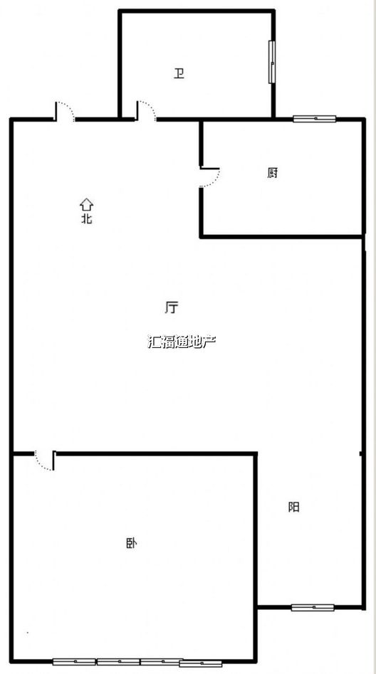 新加坡花园1室1厅1卫户型图
