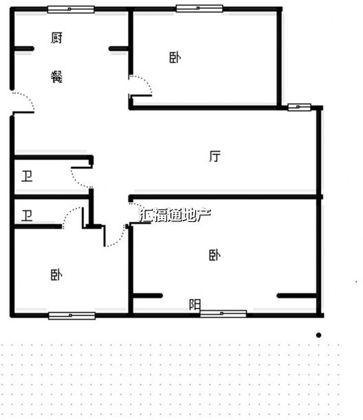 东方家属院3室2厅1卫户型图