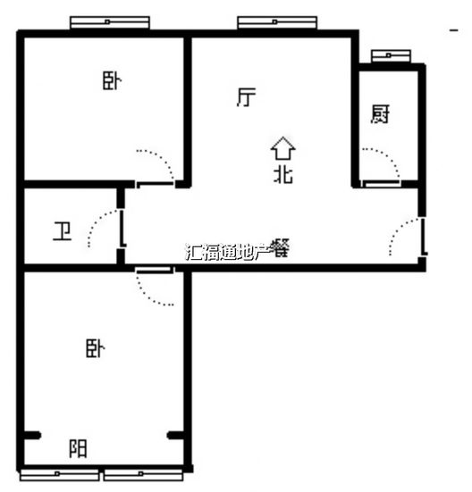 水岸花城2室1厅1卫户型图