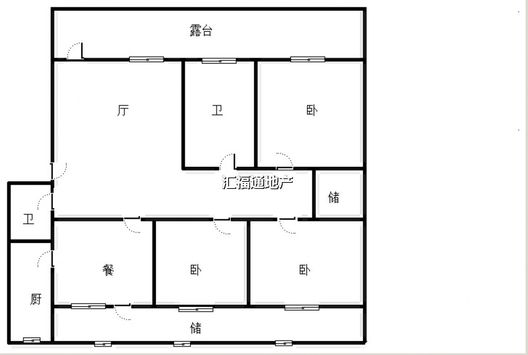 涿州市医院家属院3室1厅1卫户型图