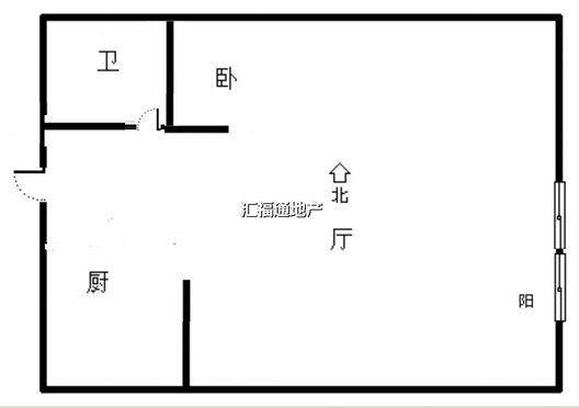 京第银座1室1厅1卫户型图