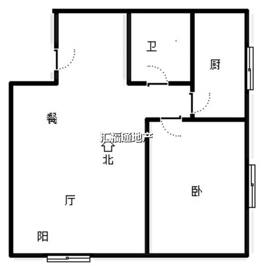 水岸花城1室1厅1卫户型图