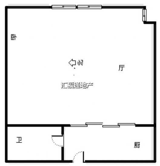 金街公寓1室1厅1卫户型图