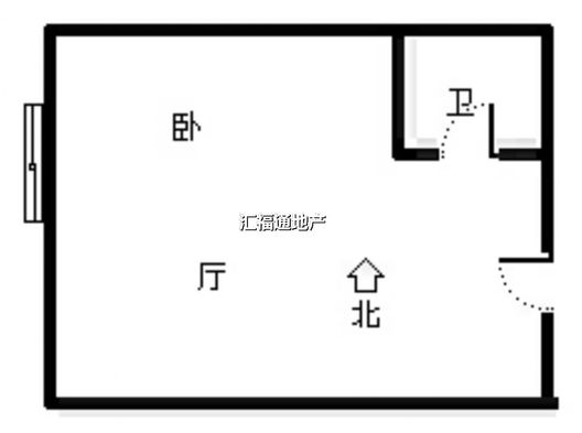 京第银座1室1厅1卫户型图