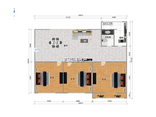 一中家属院3室2厅1卫户型图