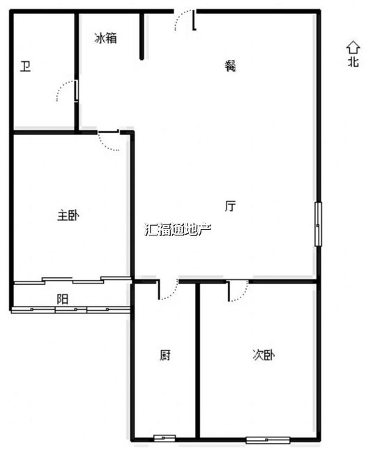 天保郦景2室1厅1卫户型图