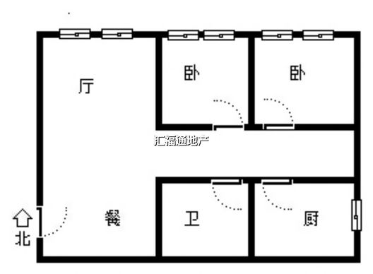 联合一号院2室2厅1卫户型图