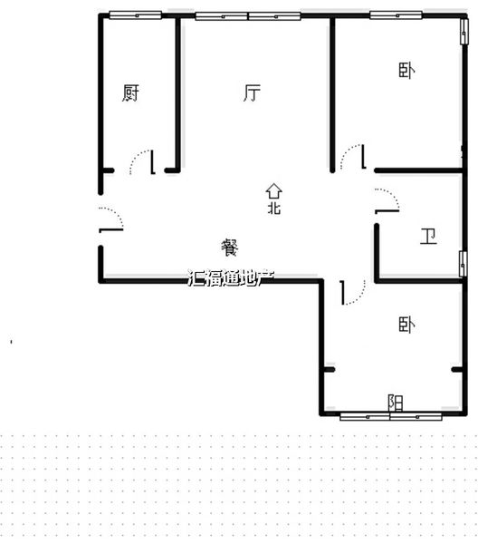 君临天下御景园2室2厅1卫户型图