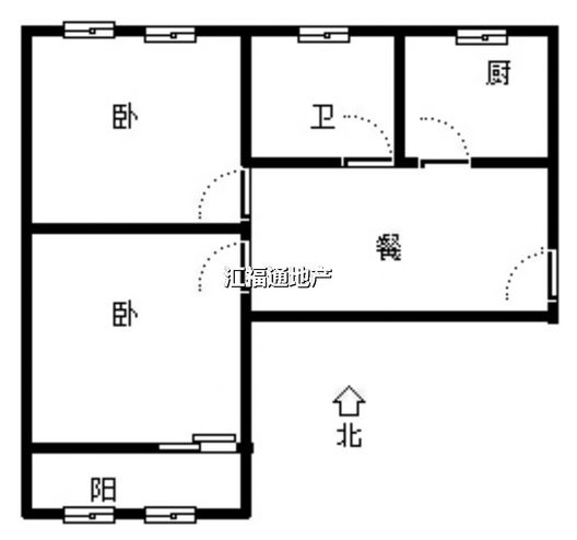 矿山局家属楼南院2室1厅1卫户型图