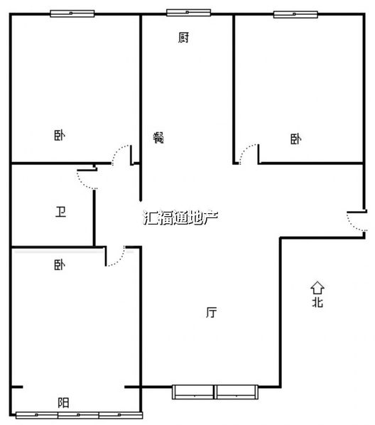 名流美域3室1厅1卫户型图