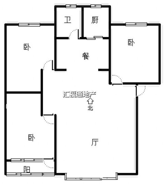 团结小区3室2厅1卫户型图