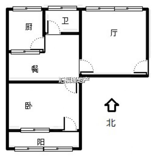 矿山局家属楼南院2室1厅1卫户型图