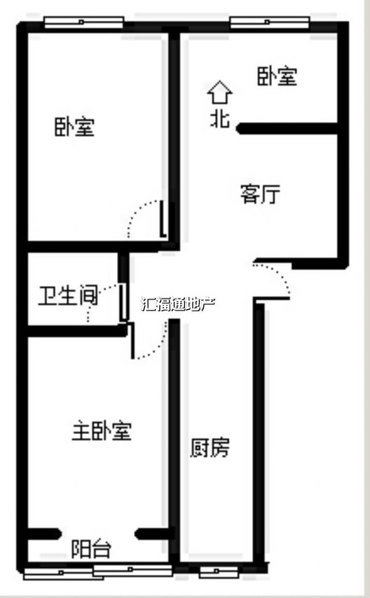 水岸花城3室1厅1卫户型图
