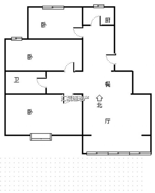 天地新城3室2厅1卫户型图