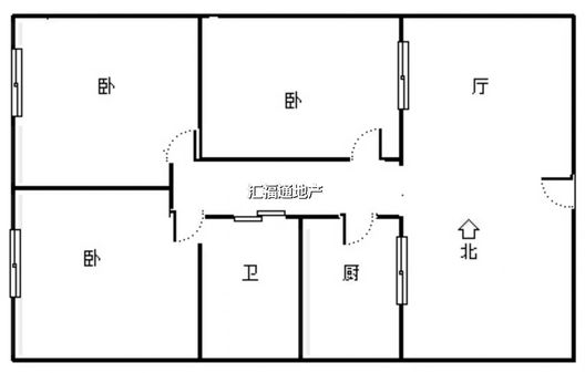 京东商贸城3室1厅1卫户型图