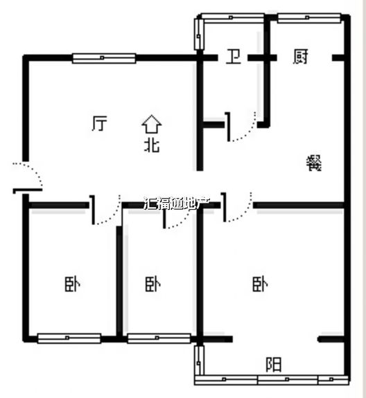 水利局小区3室2厅1卫户型图