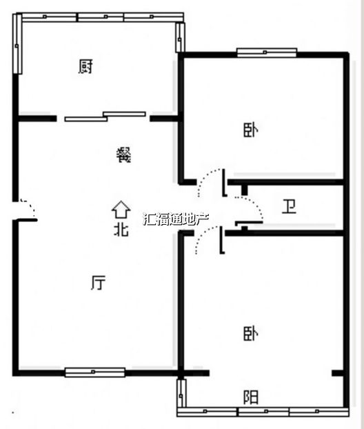 天龙小区（一期）2室2厅1卫户型图