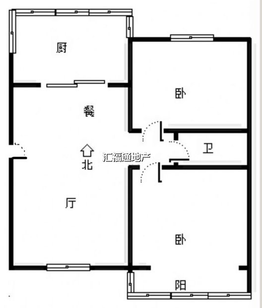 天龙小区（一期）2室2厅1卫户型图