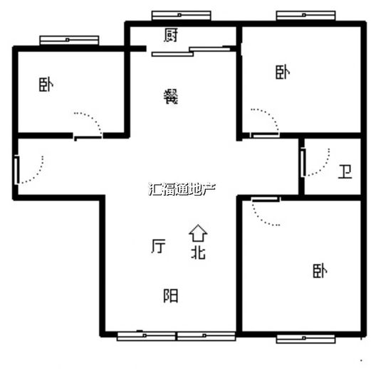 K2狮子城3室2厅1卫户型图