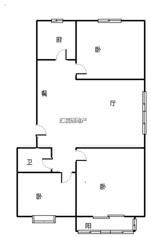 云景城3室2厅1卫户型图