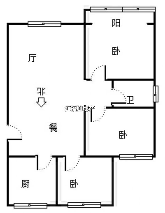 天龙小区（一期）3室2厅1卫户型图